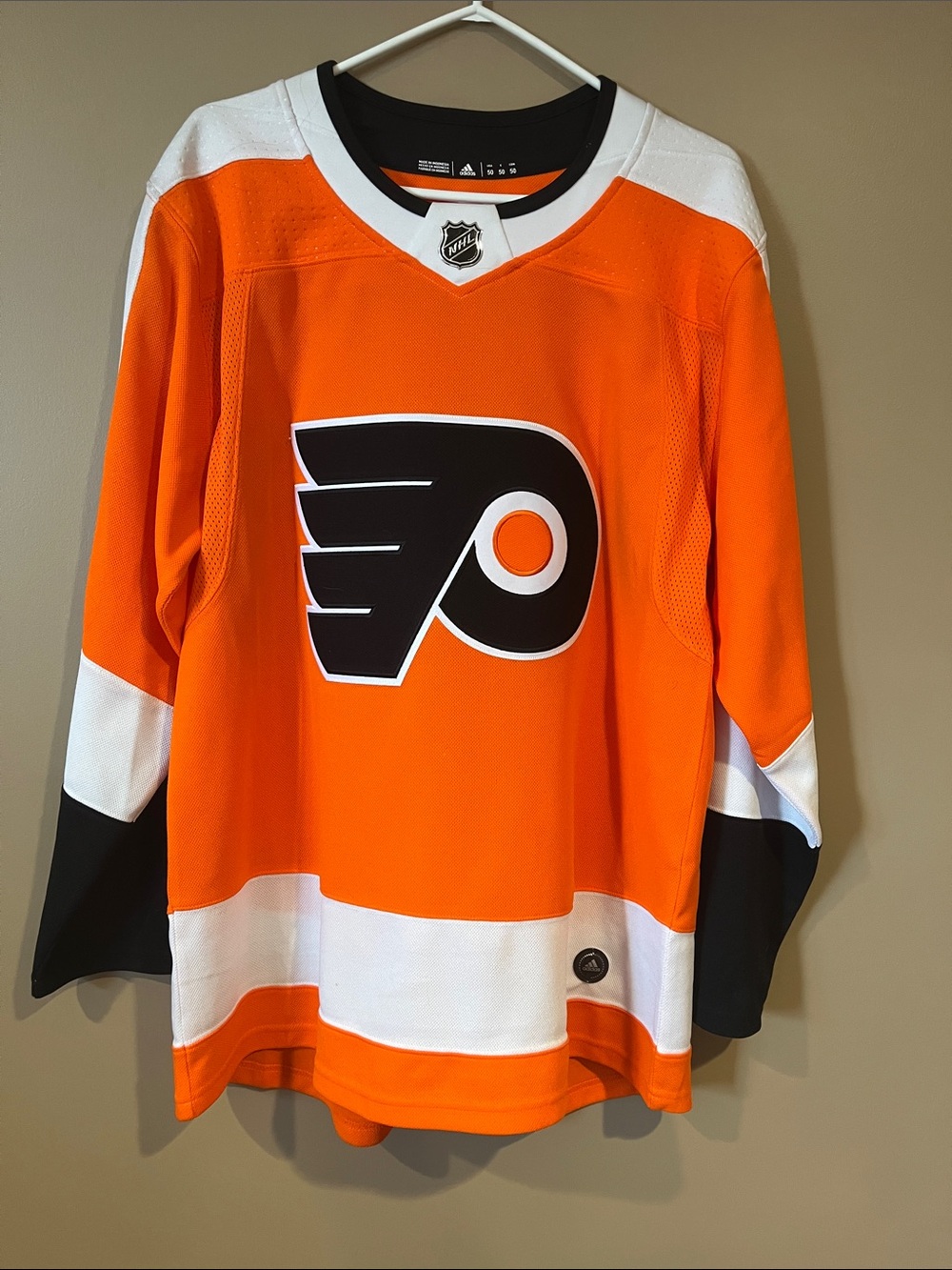 adidas Orange and Black Hockey Jersey with White Accents